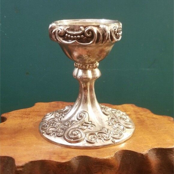 Vintage Godinger Silver Art Co. Ornate Candlestick 3.35" x 3.35" Diameter - Picture 2 of 5